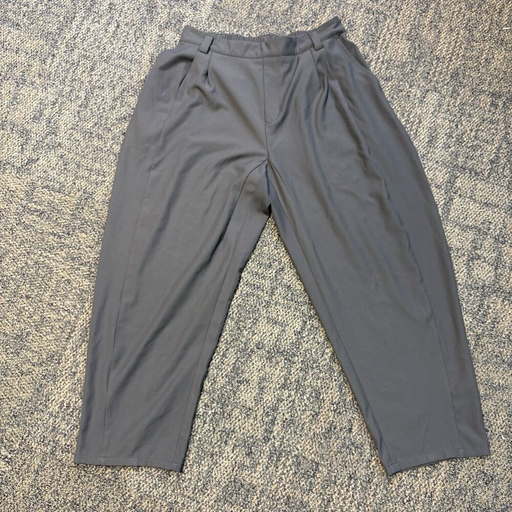 Halara High Waisted Pleated Trousers Gray Barrel Leg Pants Women’s L Regular